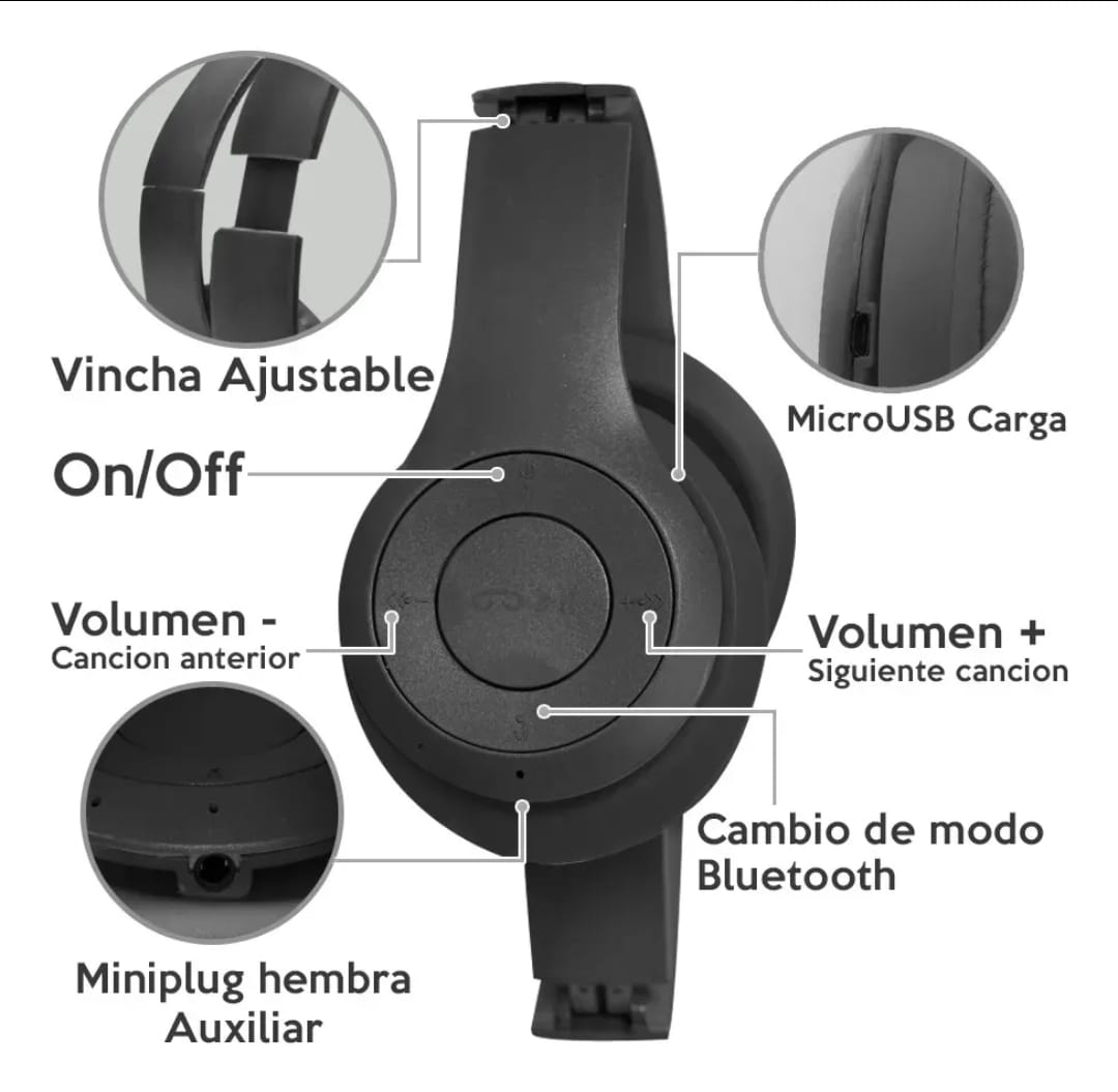 Auriculares Bluetooth Vincha Inalámbricos